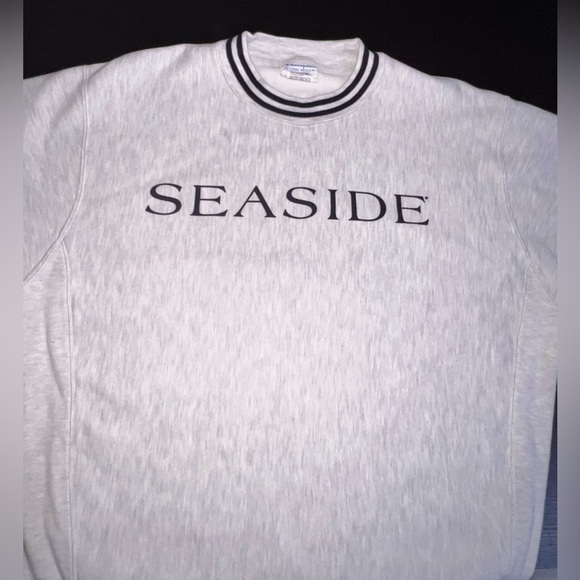 Vintage Champion Reverse Weave Seaside Gray Crewneck Sweater Size M - Picture 2 of 10